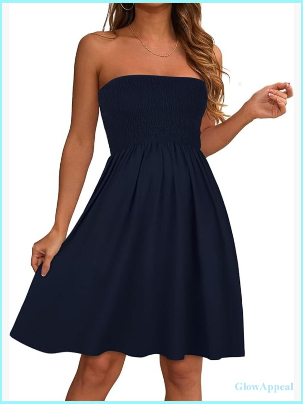 Strapless Tube Top Mini Sundress Beach Cover Up A-Line Ruffle Summer Dress